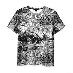 Мужская футболка 3D с принтом Рыбы в Белгороде, 100% полиэфир | прямой крой, круглый вырез горловины, длина до линии бедер | beautiful | best | cool | depth | fashio | fish | graphics | pattern | picture | trendy | underwater | water | world | youth | белый | вода | глубина | графика | картинка | красивый | крутой | лучший | мир | мода | модный | молодёжная | подводный | рисуно