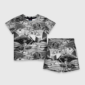 Детский костюм с шортами 3D с принтом Рыбы в Белгороде,  |  | beautiful | best | cool | depth | fashio | fish | graphics | pattern | picture | trendy | underwater | water | world | youth | белый | вода | глубина | графика | картинка | красивый | крутой | лучший | мир | мода | модный | молодёжная | подводный | рисуно