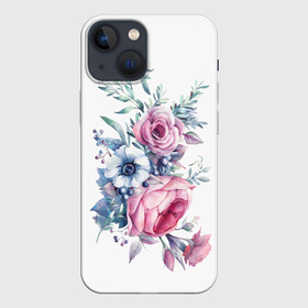 Чехол для iPhone 13 mini с принтом Цветы в Белгороде,  |  | bouquets | flowers | pattern | roses | букеты | графика | жёлтый | зелёный | искусство | картинка | красивый | крутой | листья | мода | модный | молодёжная | оранжевый | орнамент | рисунок | розовый | розы | рукоделие