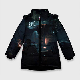 Зимняя куртка для девочек 3D с принтом Resident Evil 2 в Белгороде, ткань верха — 100% полиэстер; подклад — 100% полиэстер, утеплитель — 100% полиэстер. | длина ниже бедра, удлиненная спинка, воротник стойка и отстегивающийся капюшон. Есть боковые карманы с листочкой на кнопках, утяжки по низу изделия и внутренний карман на молнии. 

Предусмотрены светоотражающий принт на спинке, радужный светоотражающий элемент на пуллере молнии и на резинке для утяжки. | biohazard | biohazard 7 | crocodile | fang | game | hand | monster | new umbrella | resident evil | resident evil 7 | umbrella | umbrella corp | umbrella corporation | zombie