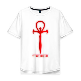 Мужская футболка хлопок Oversize с принтом Символ Маскарада в Белгороде, 100% хлопок | свободный крой, круглый ворот, “спинка” длиннее передней части | blood | bloodlines | game | the masquerade | vampire | вампир | капли | кровь | маскарад