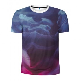 Мужская футболка 3D спортивная с принтом Smoke в Белгороде, 100% полиэстер с улучшенными характеристиками | приталенный силуэт, круглая горловина, широкие плечи, сужается к линии бедра | smoke | дым