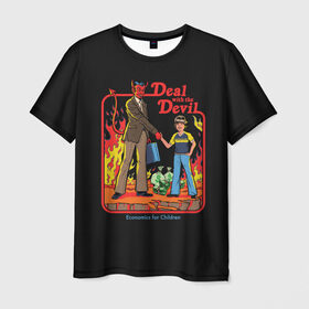Мужская футболка 3D с принтом Devil Deal в Белгороде, 100% полиэфир | прямой крой, круглый вырез горловины, длина до линии бедер | 80 е | 80s | 90 е | 90s | oldschool | retro | retrowave | stranger thing | vintage | винтаж | олдскул | ретро | ретровейв | странные дела