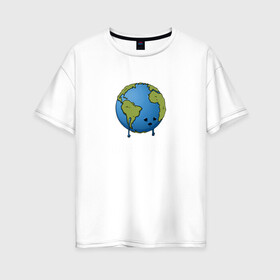 Женская футболка хлопок Oversize с принтом I Hate Humans в Белгороде, 100% хлопок | свободный крой, круглый ворот, спущенный рукав, длина до линии бедер
 | глобальное потепление | звезды | земля | катаклизм | космос | надпись | ненавижу людей | планета | природа | человечество | экология | юмор