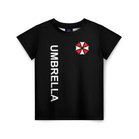 Детская футболка 3D с принтом UMBRELLA CORP в Белгороде, 100% гипоаллергенный полиэфир | прямой крой, круглый вырез горловины, длина до линии бедер, чуть спущенное плечо, ткань немного тянется | ada wong | biohazard | game | gamer | leon | logo | mistic | raccoon city | re2 | resident evil 2 | rpd | stars | umbrella | ада вонг | амбрелла | зомби | игра | мистика | ужасы
