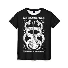 Женская футболка 3D с принтом Black Rebel Motorcycle Club в Белгороде, 100% полиэфир ( синтетическое хлопкоподобное полотно) | прямой крой, круглый вырез горловины, длина до линии бедер | black rebel motorcycle club | brmc | rock | группы | инди | музыка | рок | рок н ролл