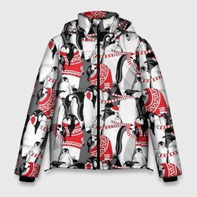 Мужская зимняя куртка 3D с принтом Пингвины в Белгороде, верх — 100% полиэстер; подкладка — 100% полиэстер; утеплитель — 100% полиэстер | длина ниже бедра, свободный силуэт Оверсайз. Есть воротник-стойка, отстегивающийся капюшон и ветрозащитная планка. 

Боковые карманы с листочкой на кнопках и внутренний карман на молнии. | Тематика изображения на принте: аниме | антарктида | графика | греются | зима | искусство | картинка | красивый | крутой | м | мода | модный | молодёжная | новый год | орнамент | пингвины | полоски | праздник | птицы | рисунок