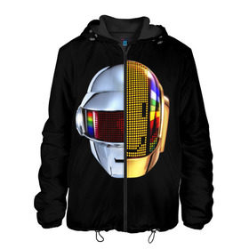 Мужская куртка 3D с принтом Daft Punk в Белгороде, ткань верха — 100% полиэстер, подклад — флис | прямой крой, подол и капюшон оформлены резинкой с фиксаторами, два кармана без застежек по бокам, один большой потайной карман на груди. Карман на груди застегивается на липучку | Тематика изображения на принте: daft punk | electronic | house | human | music | robot | дафт панк | музыка | синти поп | хаус | электроника
