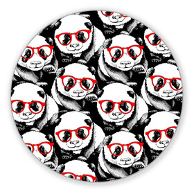 Коврик для мышки круглый с принтом Панды в красных очках в Белгороде, резина и полиэстер | круглая форма, изображение наносится на всю лицевую часть | animals | bears | funny | head | muzzl | pandas | red | весёлые | взгляд | голова | графика | животные | искусство | картинка | красивый | красные | крутой | медведи | мода | модный | молодёжная | очки | панды | рисунок