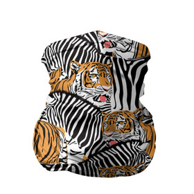 Бандана-труба 3D с принтом Тигры и зебры в Белгороде, 100% полиэстер, ткань с особыми свойствами — Activecool | плотность 150‒180 г/м2; хорошо тянется, но сохраняет форму | black | orange | stri | white | абстракция | африка | белая | графика | животное | зебры | искусство | картинка | коллаж | красивый | крутой | лошадь | мода | модный | молодёжная | оранжевая | полосы | рисунок