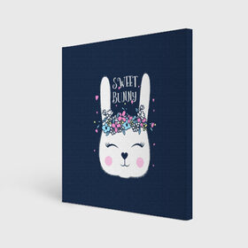 Холст квадратный с принтом Sweet bunny в Белгороде, 100% ПВХ |  | art | creat | drawing | graphics | picture | белый | влюбленный | графика | день святого валентина | заяц | зеленый | искусство | картинка | кролик | крутой | лучший | любовь | модный | подарок | праздник | пушистый