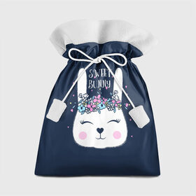 Подарочный 3D мешок с принтом Sweet bunny в Белгороде, 100% полиэстер | Размер: 29*39 см | art | creat | drawing | graphics | picture | белый | влюбленный | графика | день святого валентина | заяц | зеленый | искусство | картинка | кролик | крутой | лучший | любовь | модный | подарок | праздник | пушистый