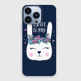 Чехол для iPhone 13 Pro с принтом Sweet bunny в Белгороде,  |  | art | creat | drawing | graphics | picture | белый | влюбленный | графика | день святого валентина | заяц | зеленый | искусство | картинка | кролик | крутой | лучший | любовь | модный | подарок | праздник | пушистый