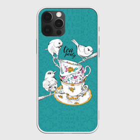 Чехол для iPhone 12 Pro Max с принтом Tea party в Белгороде, Силикон |  | art | best | c | creativity | drawing | graphics | phontase | picture | белый | блюдца | вечеринка | графика | зелёный | искусство | картинка | кружки | крутой | ложки | лучший | модный | птицы | расписные | рисунок | розы