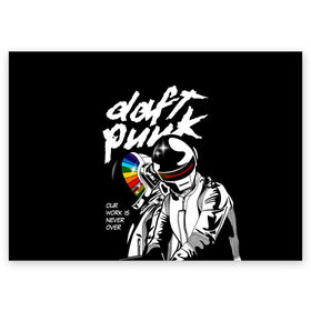 Поздравительная открытка с принтом Daft Punk в Белгороде, 100% бумага | плотность бумаги 280 г/м2, матовая, на обратной стороне линовка и место для марки
 | daft punk | electronic | house | human | music | robot | дафт панк | музыка | синти поп | хаус | электроника