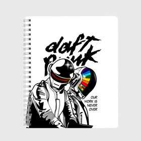 Тетрадь с принтом Daft Punk в Белгороде, 100% бумага | 48 листов, плотность листов — 60 г/м2, плотность картонной обложки — 250 г/м2. Листы скреплены сбоку удобной пружинной спиралью. Уголки страниц и обложки скругленные. Цвет линий — светло-серый
 | daft punk | electronic | house | human | music | robot | дафт панк | музыка | синти поп | хаус | электроника