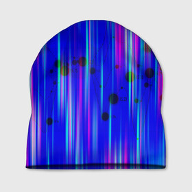 Шапка 3D с принтом neon strokes в Белгороде, 100% полиэстер | универсальный размер, печать по всей поверхности изделия | abstract | abstraction | comb | cyberpunk | texture | абстракция | бронь | броня | кибер панк | соты | стальные соты | текстуры