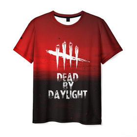 Мужская футболка 3D с принтом DEAD BY DAYLIGHT в Белгороде, 100% полиэфир | прямой крой, круглый вырез горловины, длина до линии бедер | dead by daylight | game | hillbilly | maniacs | trapper | wraith | деревенщина | игра | мертвые днем | охотник | призрак