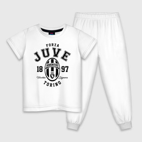 Детская пижама хлопок с принтом Ювентус в Белгороде, 100% хлопок |  брюки и футболка прямого кроя, без карманов, на брюках мягкая резинка на поясе и по низу штанин
 | bianconeri | juve | juventus | италия | роналду | серия а | турин | форма | футбол | футболист | футбольная | футбольный клуб | черно белые | юве | ювентус