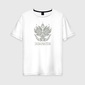 Женская футболка хлопок Oversize с принтом Orc Mage - Dominator в Белгороде, 100% хлопок | свободный крой, круглый ворот, спущенный рукав, длина до линии бедер
 | доминатор | линейка 2 | орк | файтер