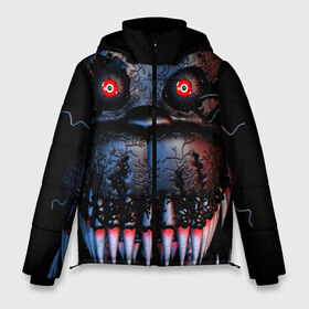 Мужская зимняя куртка 3D с принтом Five Nights at Freddys в Белгороде, верх — 100% полиэстер; подкладка — 100% полиэстер; утеплитель — 100% полиэстер | длина ниже бедра, свободный силуэт Оверсайз. Есть воротник-стойка, отстегивающийся капюшон и ветрозащитная планка. 

Боковые карманы с листочкой на кнопках и внутренний карман на молнии. | five nights at freddy s | game | horror | игры | механические куклы | ночь | охранник | пять ночей у фредди | светящиеся глаза | ужас