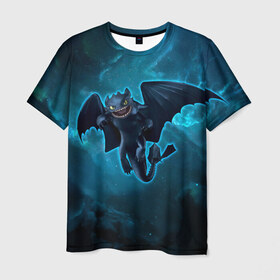 Мужская футболка 3D с принтом Night Fury в Белгороде, 100% полиэфир | прямой крой, круглый вырез горловины, длина до линии бедер | how to train your dragon | night fury | беззубик | дракон | как приручить дракона | ночная фурия
