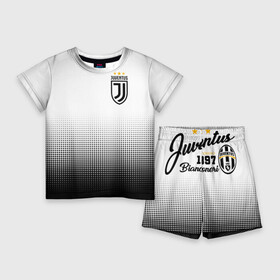 Детский костюм с шортами 3D с принтом Ювентус в Белгороде,  |  | Тематика изображения на принте: bianconeri | juve | juventus | италия | роналду | серия а | турин | форма | футбол | футболист | футбольная | футбольный клуб | черно белые | юве | ювентус