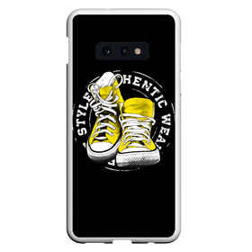 Чехол для Samsung S10E с принтом Sporty style sneakers в Белгороде, Силикон | Область печати: задняя сторона чехла, без боковых панелей | sport | streng | бег | белый | графика | жёлтый | искусство | картинка | кеды | крутой | лучший | мода | молодежная | надпись | обувь | путешествие | рисунок | сила | скорость | спорт | спортивная | стиль