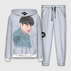 Женский костюм 3D (с толстовкой) с принтом Jeon Jungkook в Белгороде,  |  | bts | gucci | jeon jungkook | k pop | korean pop | music | бтс | гуси | гучи | гуччи | кей поп | коллаб | чон чонгук