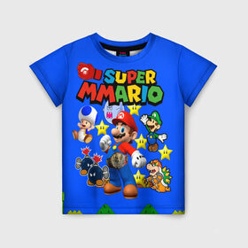 Детская футболка 3D с принтом Mario MMA в Белгороде, 100% гипоаллергенный полиэфир | прямой крой, круглый вырез горловины, длина до линии бедер, чуть спущенное плечо, ткань немного тянется | bad boy | mma | драка | марио | мма