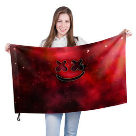 Флаг 3D с принтом Marshmello Cosmos в Белгороде, 100% полиэстер | плотность ткани — 95 г/м2, размер — 67 х 109 см. Принт наносится с одной стороны | marshmello | диджей | звезды | клуб | клубная музыка | космос | маршмеллоу | маршмэлло | маршмэллоу | музыка | небо | ночь | электронная