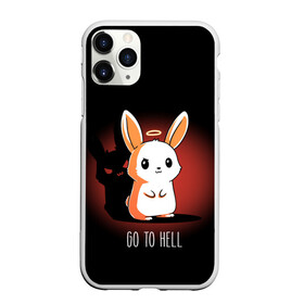 Чехол для iPhone 11 Pro матовый с принтом Go to hell в Белгороде, Силикон |  | Тематика изображения на принте: ад | ангел | дьявол | зайчик | заяц | нимб | рожки | тень | ушки