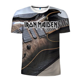 Мужская футболка 3D спортивная с принтом Iron Maiden в Белгороде, 100% полиэстер с улучшенными характеристиками | приталенный силуэт, круглая горловина, широкие плечи, сужается к линии бедра | бас | британия | брюс дикинсон | гитара | группа | дева | железная | метал | нико макбрэйн | рок | стив харрис | хеви | яник герс