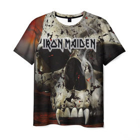 Мужская футболка 3D с принтом Iron Maiden в Белгороде, 100% полиэфир | прямой крой, круглый вырез горловины, длина до линии бедер | бас | британия | брюс дикинсон | гитара | группа | дева | железная | метал | нико макбрэйн | рок | стив харрис | хеви | яник герс