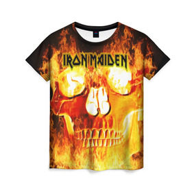 Женская футболка 3D с принтом Iron Maiden в Белгороде, 100% полиэфир ( синтетическое хлопкоподобное полотно) | прямой крой, круглый вырез горловины, длина до линии бедер | бас | британия | брюс дикинсон | гитара | группа | дева | железная | метал | нико макбрэйн | рок | стив харрис | хеви | яник герс