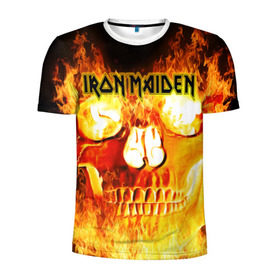 Мужская футболка 3D спортивная с принтом Iron Maiden в Белгороде, 100% полиэстер с улучшенными характеристиками | приталенный силуэт, круглая горловина, широкие плечи, сужается к линии бедра | бас | британия | брюс дикинсон | гитара | группа | дева | железная | метал | нико макбрэйн | рок | стив харрис | хеви | яник герс