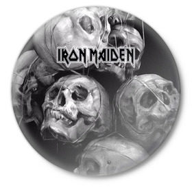 Значок с принтом Iron Maiden в Белгороде,  металл | круглая форма, металлическая застежка в виде булавки | бас | британия | брюс дикинсон | гитара | группа | дева | железная | метал | нико макбрэйн | рок | стив харрис | хеви | яник герс