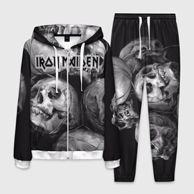 Мужской костюм 3D с принтом Iron Maiden в Белгороде, 100% полиэстер | Манжеты и пояс оформлены тканевой резинкой, двухслойный капюшон со шнурком для регулировки, карманы спереди | бас | британия | брюс дикинсон | гитара | группа | дева | железная | метал | нико макбрэйн | рок | стив харрис | хеви | яник герс