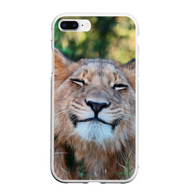 Чехол для iPhone 7Plus/8 Plus матовый с принтом Улыбка львицы в Белгороде, Силикон | Область печати: задняя сторона чехла, без боковых панелей | голова | животные | кот | кошка | лев | лицо | львица | прикол | прикольные | природа | смешные | тигр | тигрица | улыбается | улыбка | юмор