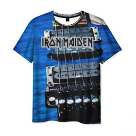 Мужская футболка 3D с принтом Iron Maiden в Белгороде, 100% полиэфир | прямой крой, круглый вырез горловины, длина до линии бедер | Тематика изображения на принте: бас | британия | брюс дикинсон | гитара | группа | дева | железная | метал | нико макбрэйн | рок | стив харрис | хеви | яник герс