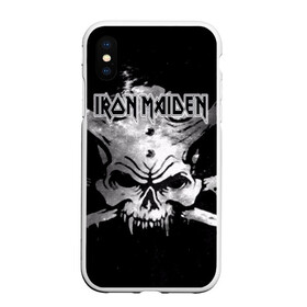 Чехол для iPhone XS Max матовый с принтом Iron Maiden в Белгороде, Силикон | Область печати: задняя сторона чехла, без боковых панелей | бас | британия | брюс дикинсон | гитара | группа | дева | железная | метал | нико макбрэйн | рок | стив харрис | хеви | яник герс