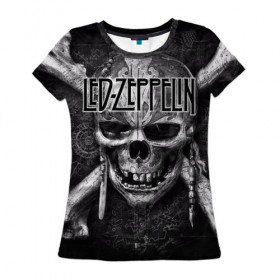 Женская футболка 3D с принтом Led Zeppelin в Белгороде, 100% полиэфир ( синтетическое хлопкоподобное полотно) | прямой крой, круглый вырез горловины, длина до линии бедер | блюз рок | британская | группа | джимми пейдж | джон пол джонс | роберт плант | рок | фолк рок | хард рок | хеви метал