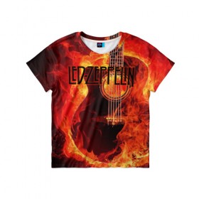 Детская футболка 3D с принтом Led Zeppelin в Белгороде, 100% гипоаллергенный полиэфир | прямой крой, круглый вырез горловины, длина до линии бедер, чуть спущенное плечо, ткань немного тянется | Тематика изображения на принте: блюз рок | британская | группа | джимми пейдж | джон пол джонс | роберт плант | рок | фолк рок | хард рок | хеви метал