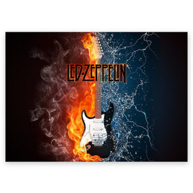Поздравительная открытка с принтом Led Zeppelin в Белгороде, 100% бумага | плотность бумаги 280 г/м2, матовая, на обратной стороне линовка и место для марки
 | Тематика изображения на принте: блюз рок | британская | группа | джимми пейдж | джон пол джонс | роберт плант | рок | фолк рок | хард рок | хеви метал