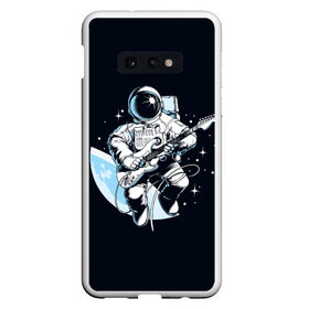 Чехол для Samsung S10E с принтом Space rock в Белгороде, Силикон | Область печати: задняя сторона чехла, без боковых панелей | astronaut | cosmos | glare | guitar | infinity | music | planet | reflection | space suit | stars | sun | universe | астронавт | бесконечность | блик | вселенная | гитара | звезды | космонавт | космос | музыка | отражение | планета | рисунок | рок