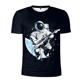 Мужская футболка 3D спортивная с принтом Space rock в Белгороде, 100% полиэстер с улучшенными характеристиками | приталенный силуэт, круглая горловина, широкие плечи, сужается к линии бедра | astronaut | cosmos | glare | guitar | infinity | music | planet | reflection | space suit | stars | sun | universe | астронавт | бесконечность | блик | вселенная | гитара | звезды | космонавт | космос | музыка | отражение | планета | рисунок | рок