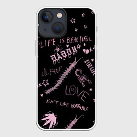 Чехол для iPhone 13 mini с принтом LIL PEEP   Life Is Beautiful в Белгороде,  |  | Тематика изображения на принте: beautiful | broken | daddy | dead | exclusive | heart | life | lil | lilpeep | music | peep | pump | rap | rapper | rip | tattoo | густав | лил | лилпип | мертв | память | пип | рип | рэп | рэпер | сердечко | сердце | тату | умер