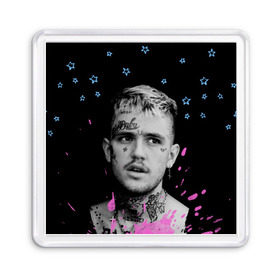 Магнит 55*55 с принтом LIL PEEP - Runaway в Белгороде, Пластик | Размер: 65*65 мм; Размер печати: 55*55 мм | beautiful | broken | daddy | dead | exclusive | heart | life | lil | lilpeep | music | peep | pump | rap | rapper | rip | runaway | tattoo | густав | лил | лилпип | мертв | память | пип | рип | рэп | рэпер | сердце | тату | умер