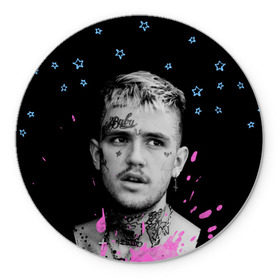 Коврик для мышки круглый с принтом LIL PEEP - Runaway в Белгороде, резина и полиэстер | круглая форма, изображение наносится на всю лицевую часть | Тематика изображения на принте: beautiful | broken | daddy | dead | exclusive | heart | life | lil | lilpeep | music | peep | pump | rap | rapper | rip | runaway | tattoo | густав | лил | лилпип | мертв | память | пип | рип | рэп | рэпер | сердце | тату | умер