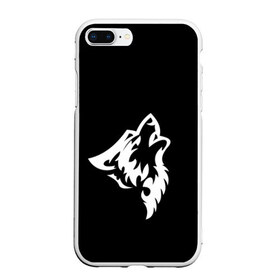 Чехол для iPhone 7Plus/8 Plus матовый с принтом Animal Wolf Black в Белгороде, Силикон | Область печати: задняя сторона чехла, без боковых панелей | Тематика изображения на принте: animal | black | wolf | волк | черный